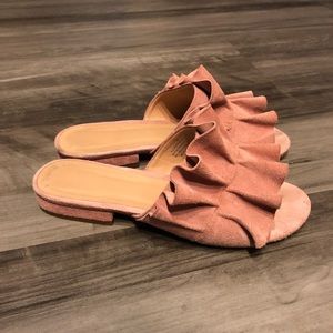 ABLE pink Leather slides